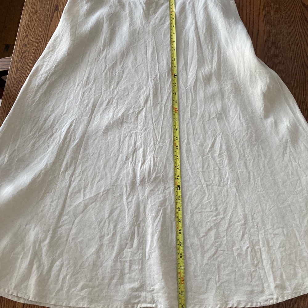 Charter Club Linen Skirt Size 14 Maxi A-Line Neutral/Tan Colour